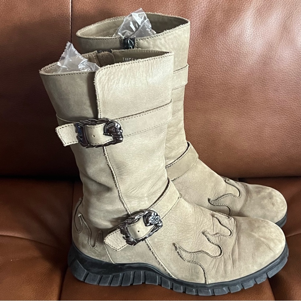 Teemix Boots Womens Buckle  Moto Lug
Sole Boots